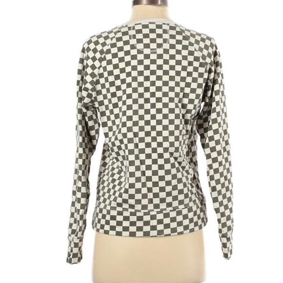Splits59 Tilda Sweatshirt Checkered Green Cream Athletic Casual‎ Top Women's XS - Picture 10 of 11